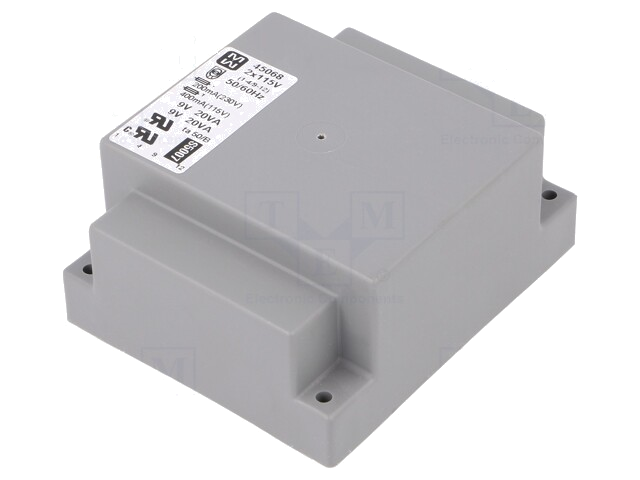 Transformator: ingegoten; 40VA; 115VAC,230VAC; 9V; 9V; 2222mA; PCB Transformator: ingegoten; 40VA; 115VAC,230VAC; 9V; 9V; 2222mA; PCB